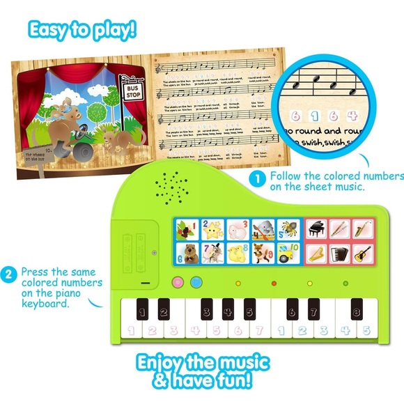 Best Learning My First Piano Book 6 instruments 10 songs educational toy EUC - Picture 3 of 14